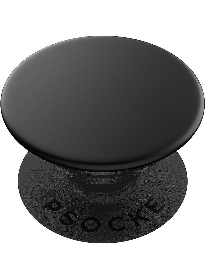 POPSOCKETS PopGrip Expanding Stand and Grip with a Swappable Top for Phones & Tablets - Black Aluminum - Image 1