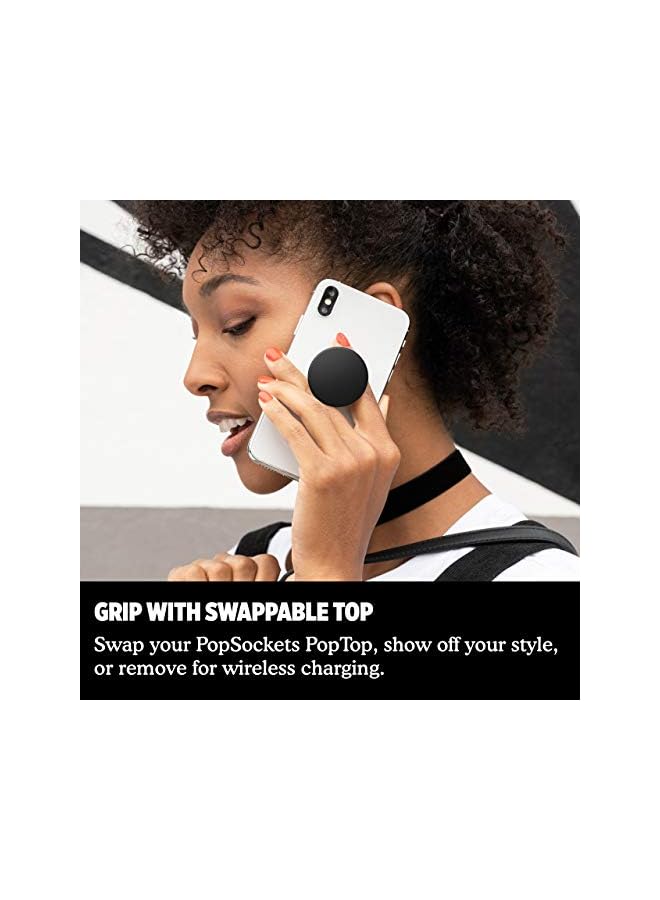 POPSOCKETS PopGrip Expanding Stand and Grip with a Swappable Top for Phones & Tablets - Black Aluminum - Image 5