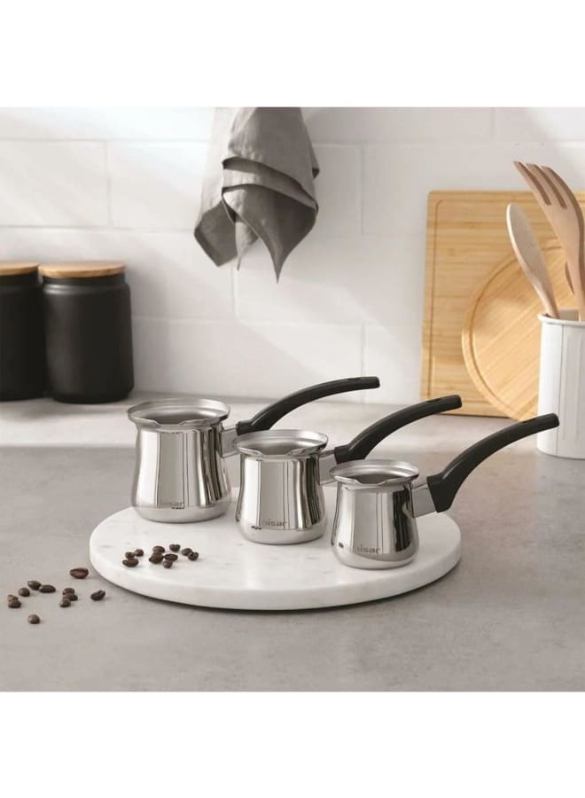 Hisar Atlantis Stainless Steel Coffee Pot Set 3-Pieces, Silver - Image 2