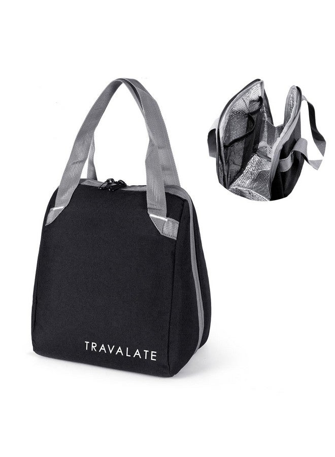 TRAVALATE TRAVALATE Insulated Lunch Bag for Men Women - Leakproof Lunch Box for Kids Office Work School Picnic - Reusable Soft Cooler Tote Bag Lunch Bag - Black  - Image 5