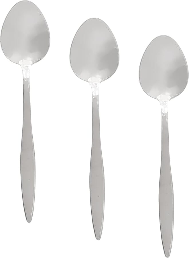 Nouval Fashion Stainless Steel Table Spoon Set of 3 Pieces - Silver