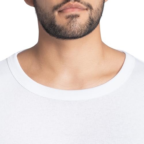 Indera Men's Cotton Rib Knit Thermals Underwear Crew Top, White, Large - Image 2