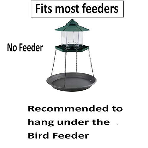 Pmsanzay Bird Seed Catcher Tray Platform Feeder Hanging Tray Fits Most feeders Catches Most Falling Seed and Husk Great for Attracting Birds Outdoors, Backyard, Garden - No Feeders - Image 3