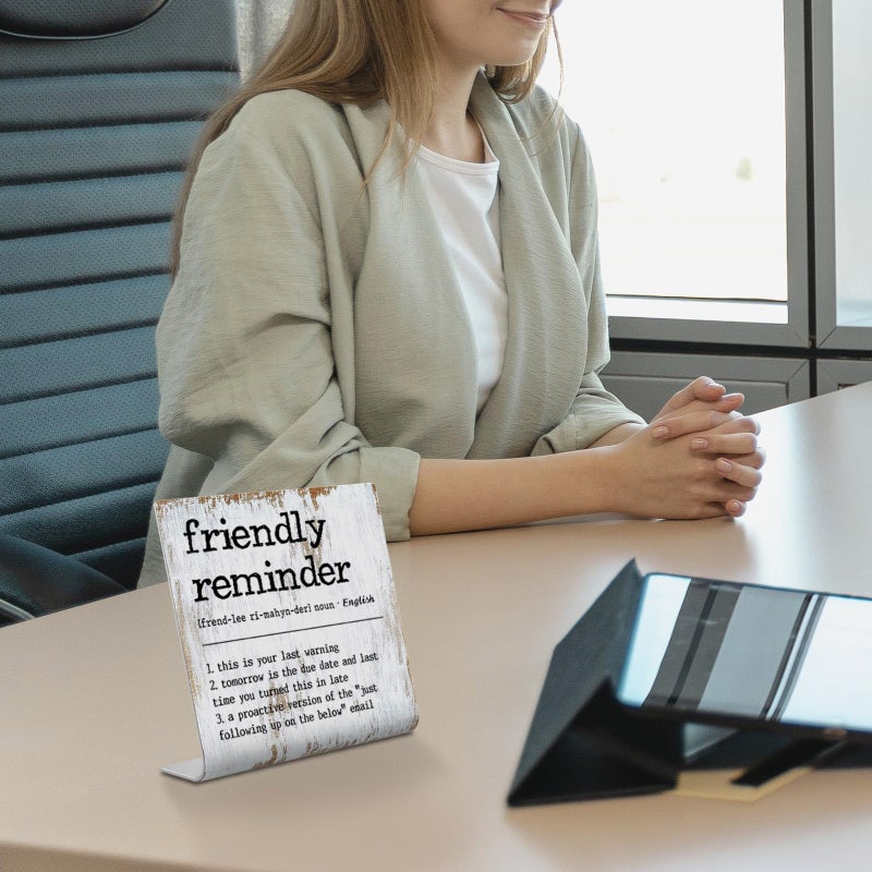 TRCENDE Funny Desk Signs for Work Office,Friendly Reminder Definition Office Desk Sign,Work Office gifts, Office Desk for Colleague Coworker Work bestie Friend, Office Humor Decor Sign Plaque XB288 - Image 5