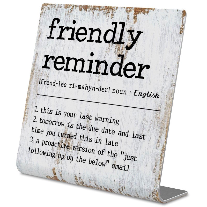 TRCENDE Funny Desk Signs for Work Office,Friendly Reminder Definition Office Desk Sign,Work Office gifts, Office Desk for Colleague Coworker Work bestie Friend, Office Humor Decor Sign Plaque XB288 - Image 1