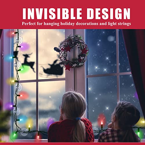 Miuezuth Mini Christmas Light Suction Cups [Set of 30] Small Holiday Light String Hooks Holders, Clear Rope Light Caddy Window Glass Suction Cup Clips Hang Seasonal Lights & Xmas Decorations - Image 2