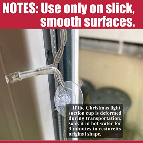 Miuezuth Mini Christmas Light Suction Cups [Set of 30] Small Holiday Light String Hooks Holders, Clear Rope Light Caddy Window Glass Suction Cup Clips Hang Seasonal Lights & Xmas Decorations - Image 5