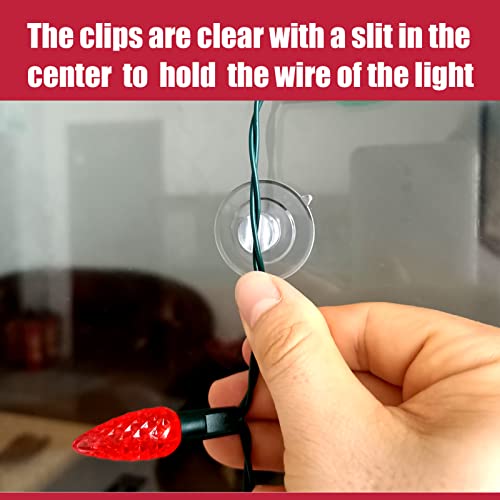 Miuezuth Mini Christmas Light Suction Cups [Set of 30] Small Holiday Light String Hooks Holders, Clear Rope Light Caddy Window Glass Suction Cup Clips Hang Seasonal Lights & Xmas Decorations - Image 4