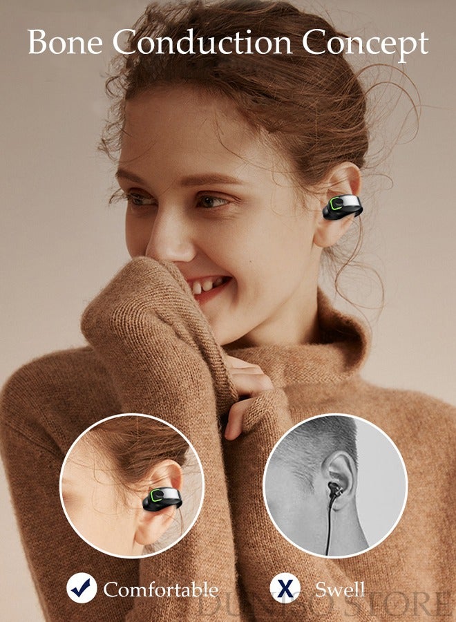 DUNISO IPX4 Waterproof Wireless Earbuds Wireless Open Ear Sport Headphones Clip On Bluetooth Earbuds for Android iOS Air Conduction Headphones Earring Bluetooth 5.3 Headset for Cycling Running Workout  - Image 3