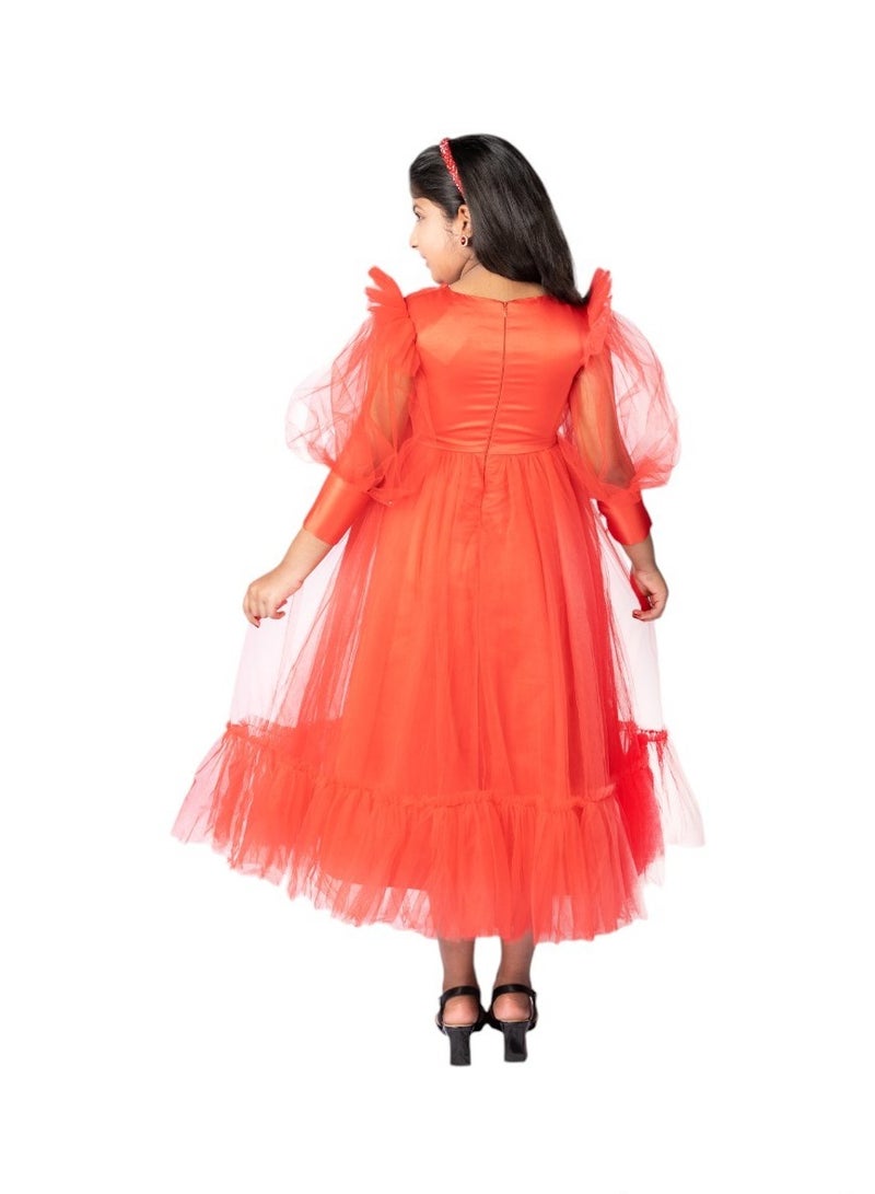 دىدانيالا فستان ماكسي دانتيلا مفصل بفيونكة أحمر - Image 3