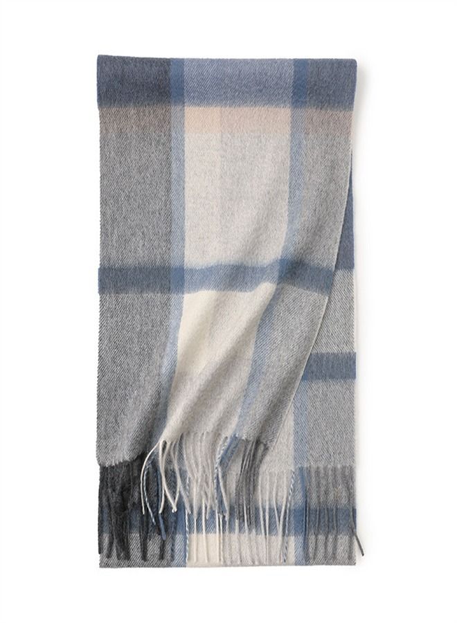 Loquat Warm Long Cashmere Check Scarf Multicolour 
