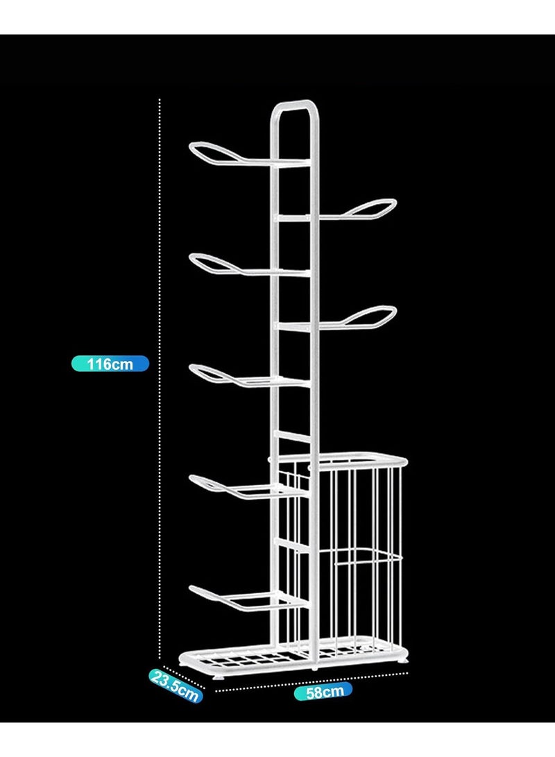 DubaiGallery Wall Mounted Basketball Racks Vertical Football Stand Soccer Rack Football Rack with Basket for Garage Tool Room  - Image 4