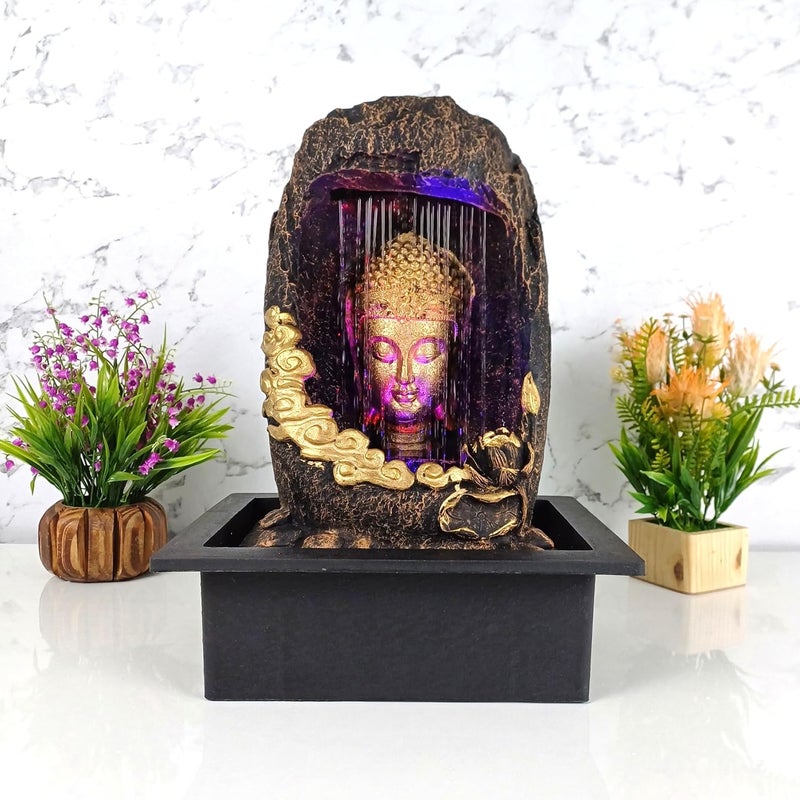 RUPANNA RUPANNA Gufa Buddha Table Top Water Fountain for Home DecorOfficeVastuHouse WarmingGift  - Image 1