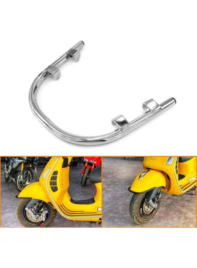 klarako Motorcycle Front Fender Mudguard Bumper Guard Frame Protector Bracket Crash Bar Support Holder for Vespa GTS 200 250 300 Stainless Steel Modified Accessories (Silver B) - Image 1