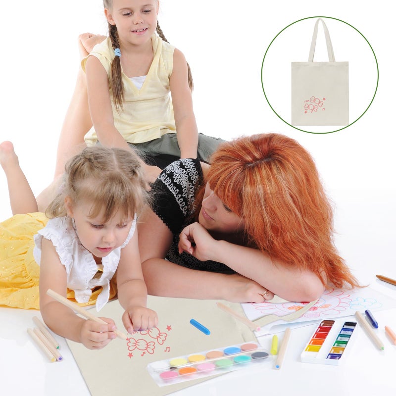 HECTOLIFE 24 Pack Canvas Tote, Reusable Blank Canvas for Shopping,Grocery Bags,DIY Gift Bags - Image 2