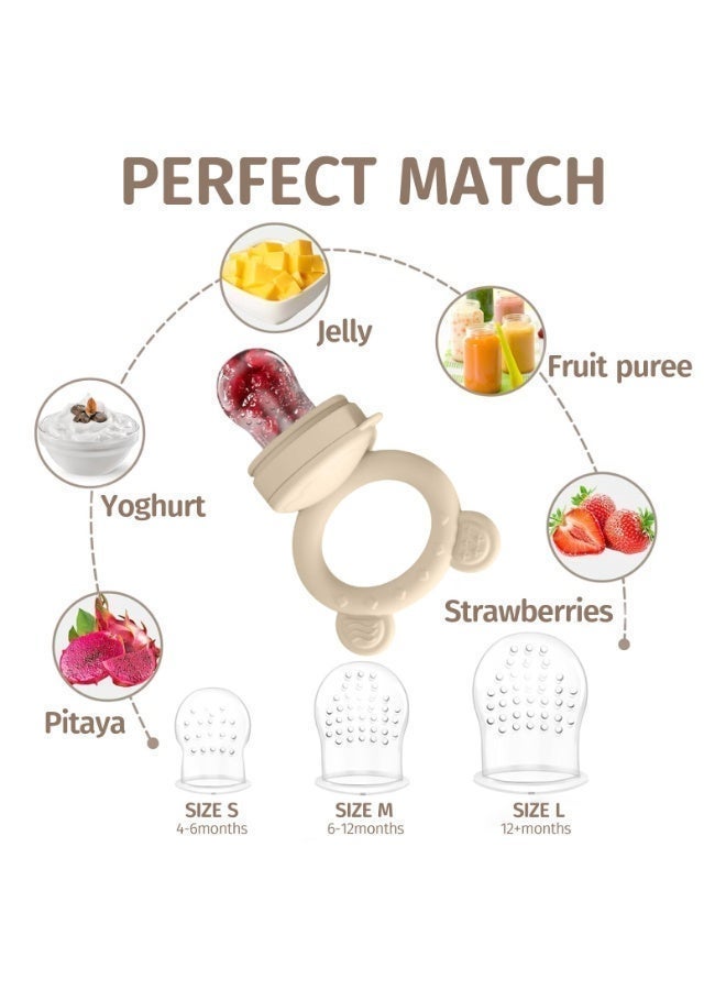 Fruit Teether, Baby Food Feeder & Food Freezer Tray, 2 in1 Silicone Nibbler Pacifier and Teether, Infant Teething Training for 1-12 monthes - Image 2