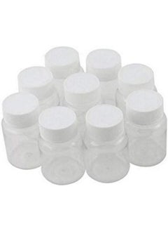 SYBL 12Pcs Portable Empty Clear Plastic Bottles Powder Container Holder Cases with White Cap(15ml/0.5oz) 