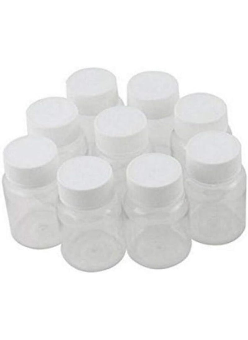 SYBL - 12Pcs Portable Empty Clear Plastic Bottles Powder Container Holder Cases with White Cap(15ml/0.5oz) - Image 1