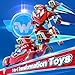 Super Wings Transformable Toys 7 Super Robot and 2 Mini Jett Transforming Suit 2 in 1 Racing CarRobot Action Figure for Boys and Girls Age 3 Gifts for Preschool Kids Red - Image 4