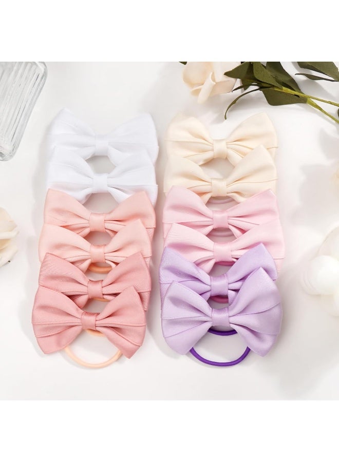 Ayesha 40 Pcs Hair Accessories - 3 Inch Bows, Rubber Bands, Ponytail Holders Elastics & Pigtail Bows for Girls & Toddlers - Image 3