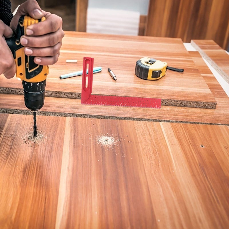 Aluminum Carpenter Square Right Angle Ruler 45 90 Degree Woodworking Measuring Tool - Image 5