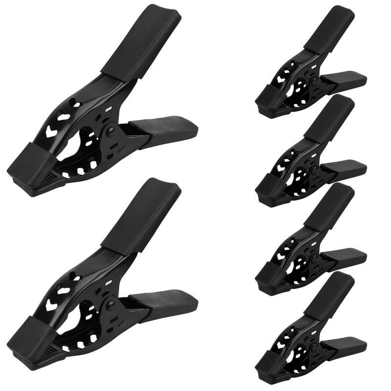 ELEAD 6-Piece Metal Spring Clamps 2x 7-Inch, 4x 4-Inch Tarp Clamps Heavy Duty Clips Woodworking Spring Clips Metal - Image 1