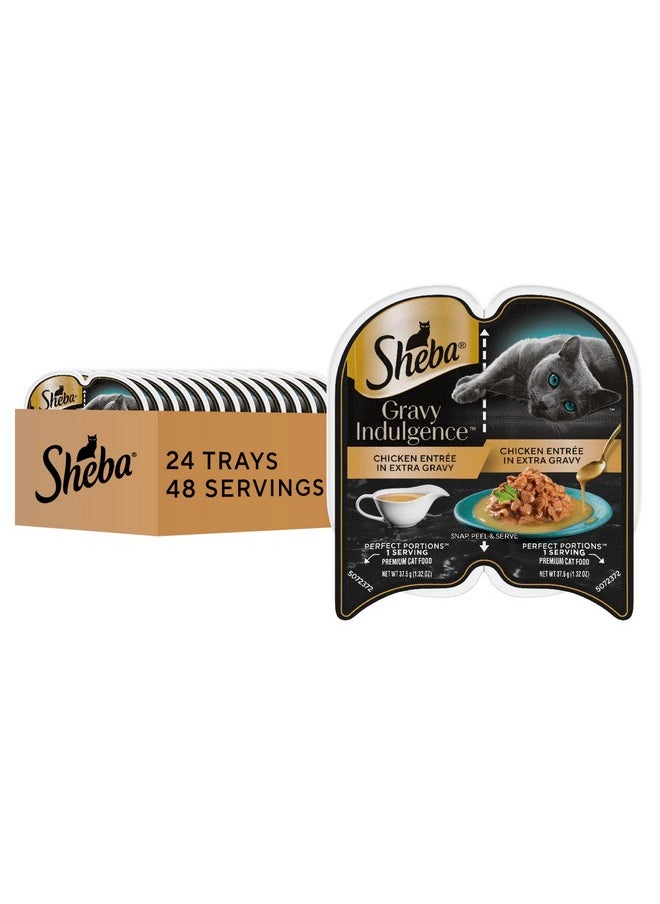 Sheba Sheba Gravy Indulgence Adult Wet Cat Food Chicken Entree in Extra Gravy, 2.6 oz. Twin-Pack Trays (24 Count, 48 Servings)  - Image 1