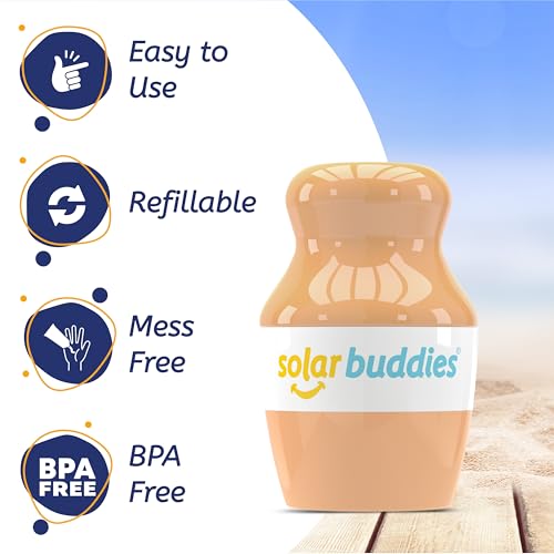 Solar Buddies Sunscreen Applicator - Single Nude - Refillable Roll on Sponge Sunscreen, Suncream & Lotion Applicator For Kids, Adults & Families - Holds 3.4fl oz, Perfect Size for Travel - Image 3