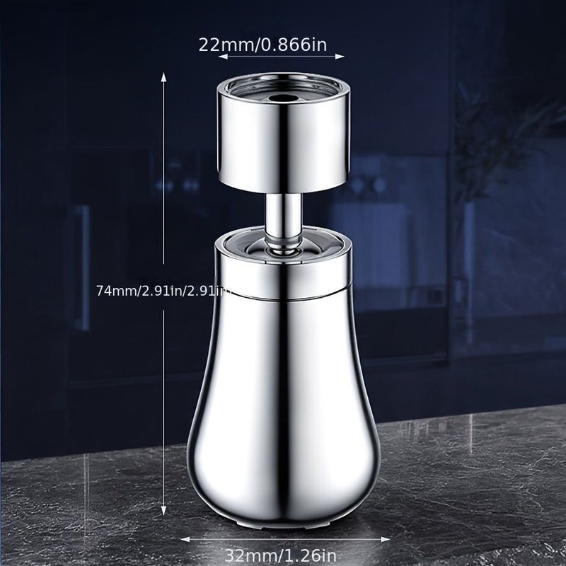 Silvery Stainless Steel Kitchen Bar Faucet Hot Cold 2 in 1 Sink Spray - Image 3