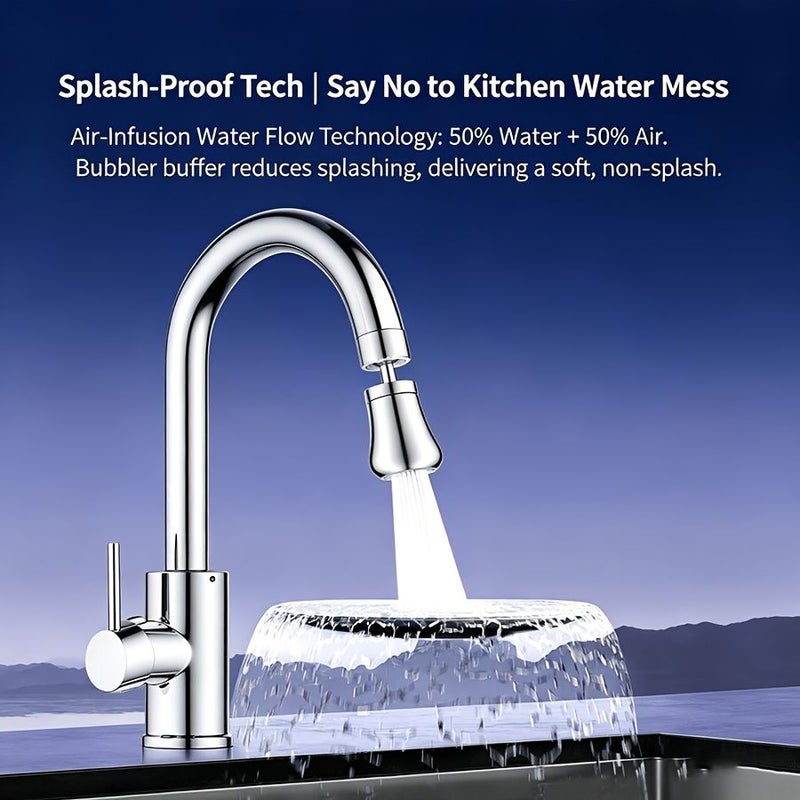 Silvery Stainless Steel Kitchen Bar Faucet Hot Cold 2 in 1 Sink Spray - Image 5