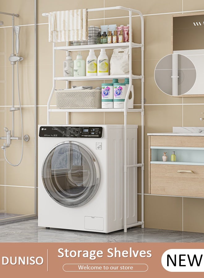 DUNISO Over the Washing Machine Storage Rack, 3-Tiers Drum Washer Dryer Stand Shelves, Space Saving Bathroom Balcony Organizer Rack,Large Capacity Laundry Shelf for Home, Hotel - Image 1