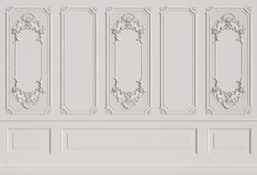 Yeele 20x10ft Vintage Room Interior Backdrop White Indoor Empty Baroque Room European Frame Artistic Reliefs Wall Photography Background Business Office Bedroom Decor for Artistic Photo Shoot Props - Image 5