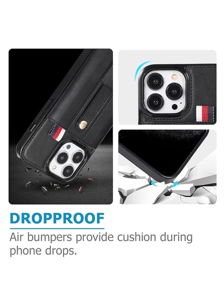 General Phone case for iPhone 15/15Pro/15Pro Max/15Plus, durable leather wallet-style phone case with credit card slot and wristband shockproof case  - Image 4