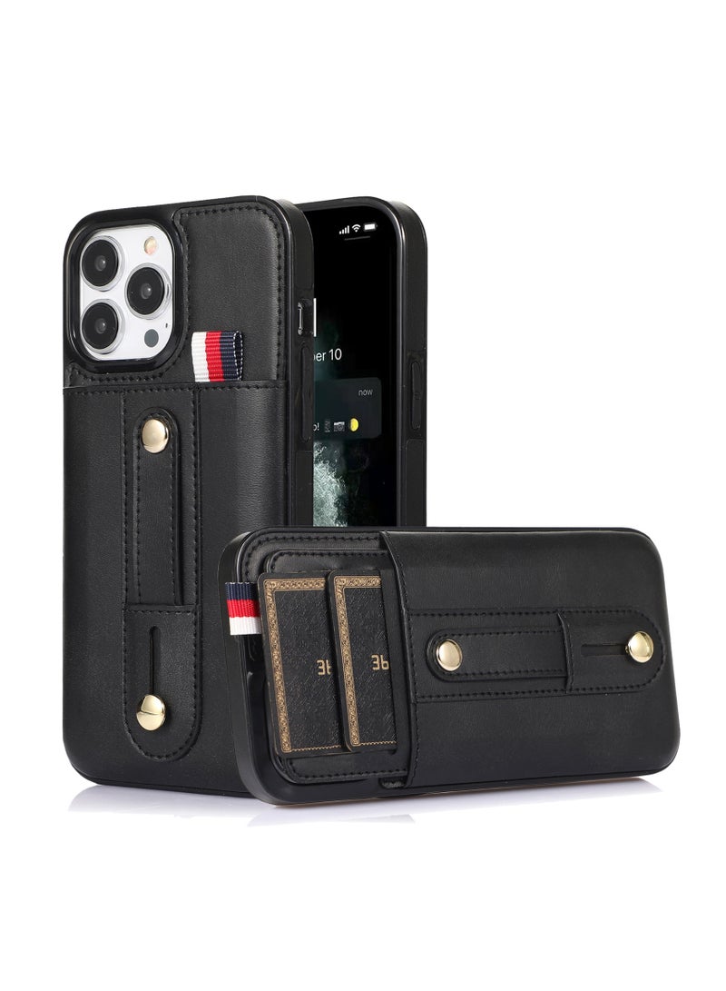 General Phone case for iPhone 15/15Pro/15Pro Max/15Plus, durable leather wallet-style phone case with credit card slot and wristband shockproof case  - Image 2
