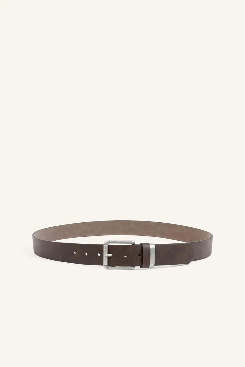 Man Rectangle Clasp Faux Leather