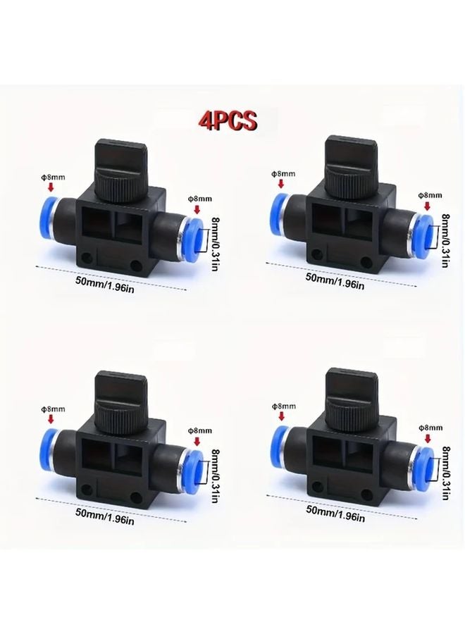 HVFF 4MM 4PCS Push In Connect Air Ball Valve 4mm Plastic Nickel Compact Pneumatic - Image 5