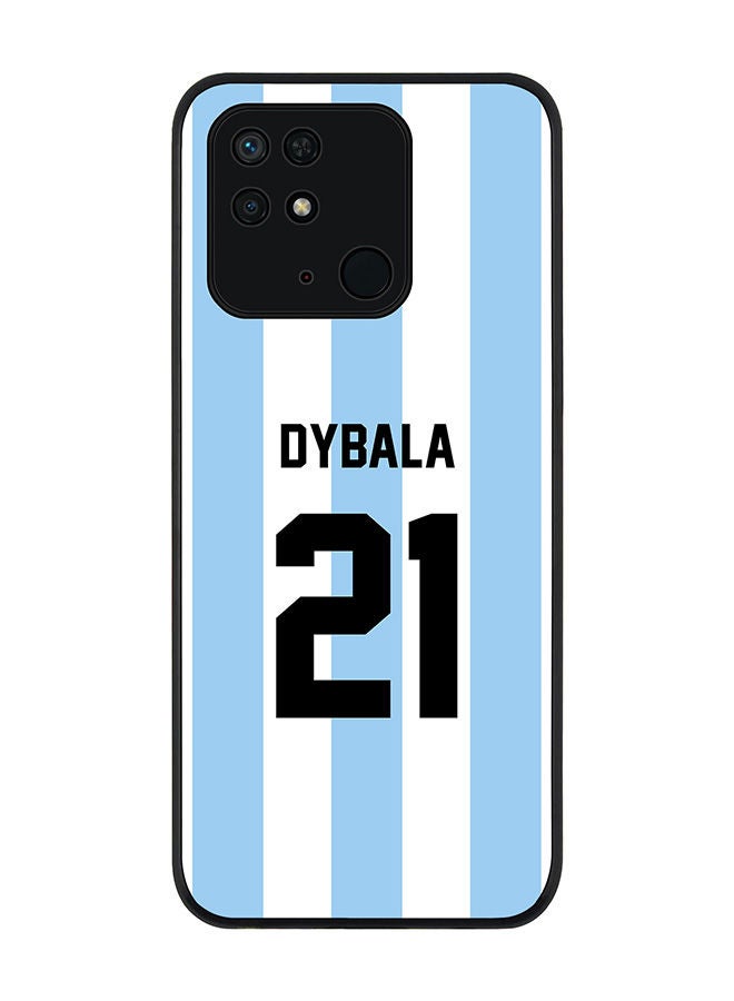 Stylizedd Rugged Black edge case for Redmi 10C 4G  Slim fit Soft Case Flexible Rubber Edges Anti Drop TPU Gel Thin Cover - Football Team - Argentina Player Name - Dybala - Image 1