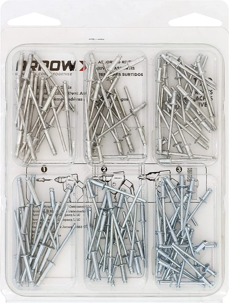 Arrow Fastener Arrow RK6120 Pop Rivet Assortment Kit for Metal, Fabric, Leather, and Auto Repair, Aluminum and Steel, 1/8-Inch, 120-Pack - Image 4
