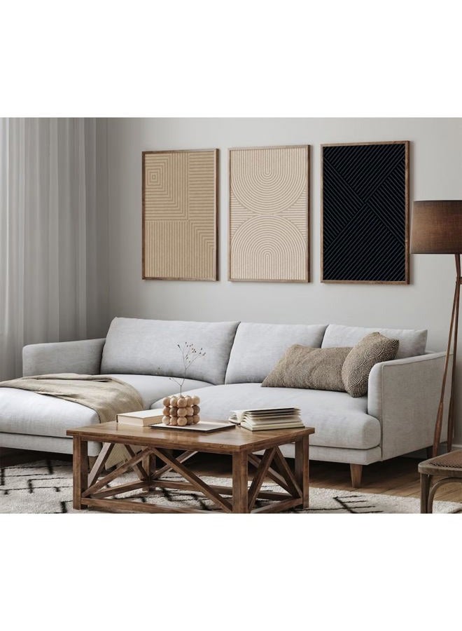 Baccone Abstract Modern Wall Decor Art Set of 3 Boho Neutral Canvas Wall Art Beige Minimalist Line Wall Art Decor Brown Black Art Modern Abstract Prints Pictures for Living Room Bedroom 12x16 Inch Unframed - Image 5