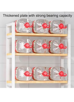 XiuWoo 2 Shelves Metal Toilet Stander, Wood Washing Machine Rack, Bathroom Corner Stand Storage Organizer Accessories, Free Standing Home Office Storage Rack for Space Saver  - Image 5