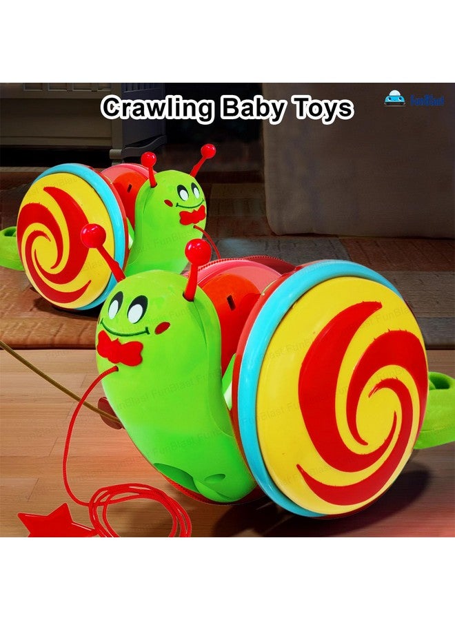 فنبلاست ألعاب الحلزون من فن بلاست للأطفال - ألعاب الحلزون القابلة للسحب، ألعاب الأطفال الزاحفة، ألعاب التنمية المبكرة للأطفال، ألعاب المشي للأطفال الصغار، الأطفال، الأولاد، البنات (متعددة الألوان) - Image 3