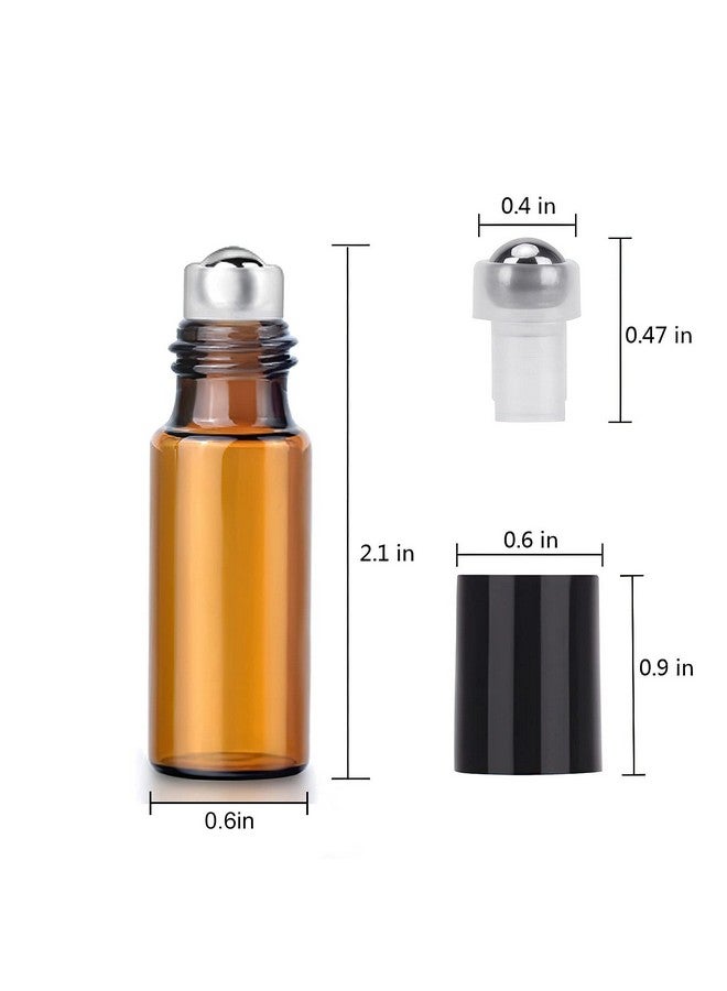 Easytle Essential Oil Roller Bottles, 24 Pack Amber Glass Roller Bottles 5Ml, Roller Balls For Essential Oils, Roll On Bottles (96 Pieces Labels, 4 Funnels, 4 Dropper, 2 Opener)  - Image 4