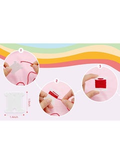 KASTWAVE 120 Pcs Plastic Floss Bobbins For Cross Cotton Thread Craft DIY Sewing Storage Thread Organizer Holder Embroidery Thread Cards Cross Stitch Bobbin  - Image 2