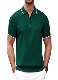 Eckek Men's Summer Lapel Knit Short-sleeved Slim Fashion Breathable Men's Business Shirt  - Image 4