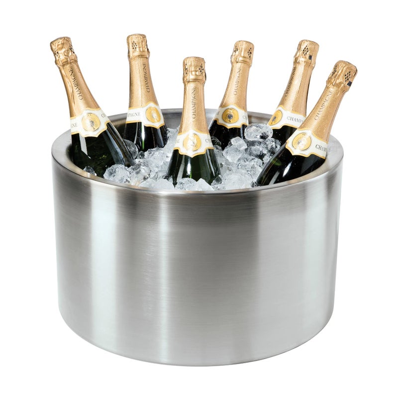 OGGI Jumbo Stainless Steel Double Wall Party Tub  Holds up to 12 bottles of wine or champagne Size 165 by 975