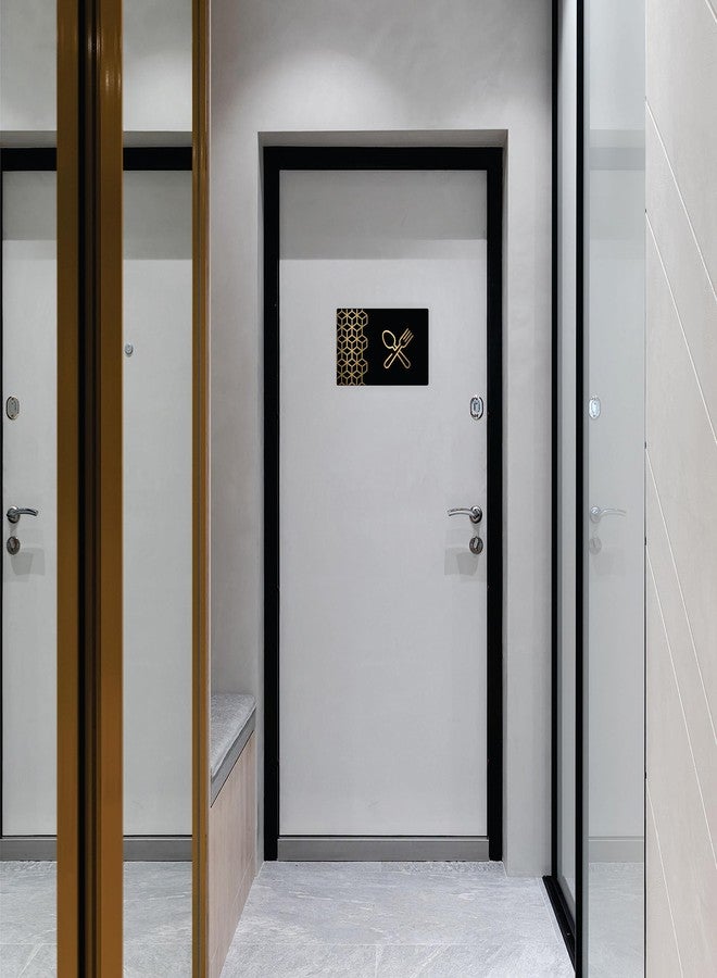 Vertical Root Inc Pantry Sign/Sticker Premium Black Gold Acrylic Signage. Self Adhesive Tape (3M). Clear,Durable & Stylish Acrylic Door Sign for Office,Hotel,Resort,Hospital Kitchen Areas - Image 3