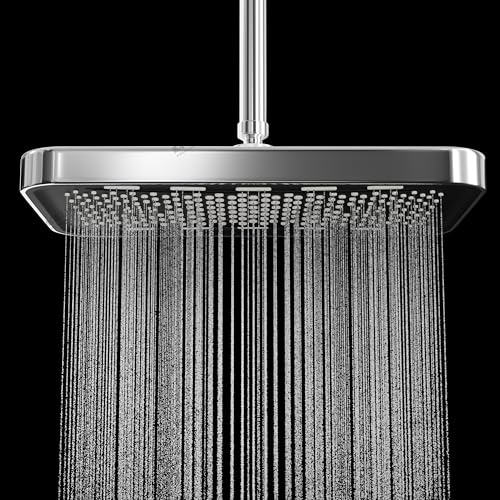 B BACKLINE Backline Overhead Shower (35 cm x 21.5 cm) | High Pressure Shower Head for Bathroom | Rectangular Rain Spray Shower Head (Without Arm) - Image 1