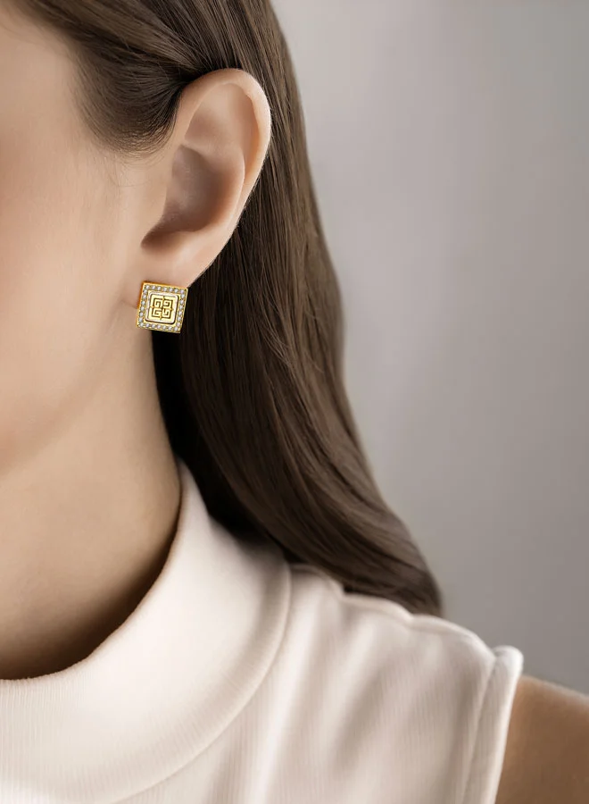 Guy Laroche  Clara Gold Plated Stud Earring for Women for Women | Best Price UAE