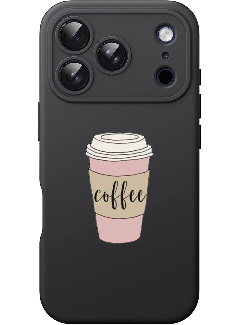 Theodor Protective Slim Fit Case Liquid Silicone Cover with Full Body Protection Anti-Scratch Shockproof Case For Apple iPhone 17 Pro (Black) Coffee (2) - Image 1