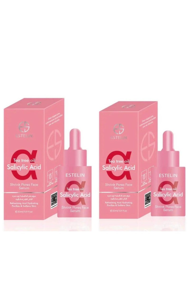 ESTELIN Tea Tree Oil Salicylic Acid Shrink Pores Face Serum 30 ml 2 pcs